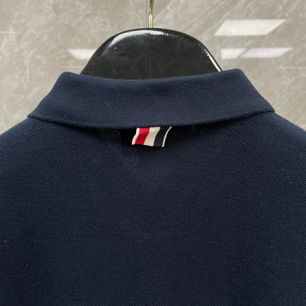 Men's Honeycomb Piqu¨¦ Lapel T-Shirt THOM TREND